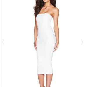 Nookie Kylie strapless white sequin midi dress